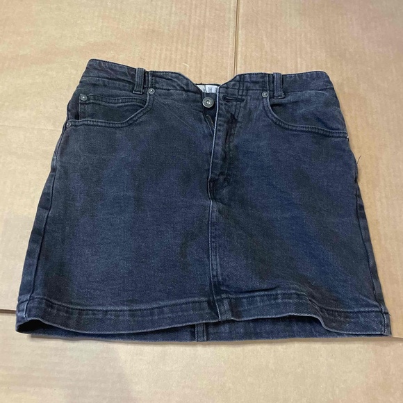 Free People Black Denim Mini Skirt Size 28 - Picture 1 of 4